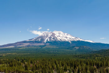 View of Mt Shasta from overhead at 6611 Linville Dr Weed CA