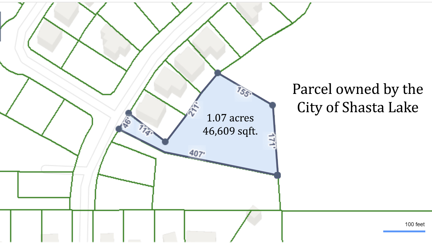 Plat map of parcels showing public ownership of adjacent land